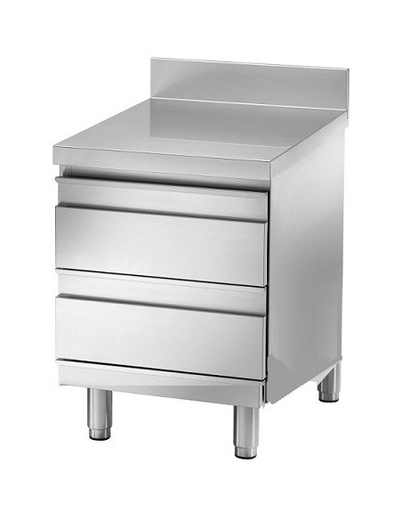 Cassettiera Inox con 4 Cassetti e Guide - cm 50x65x83h - BPC0507/6