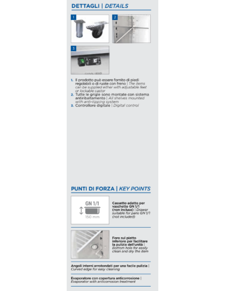 Tavolo Refrigerato Gastronorm Acciaio Inox 2 Sportelli - UGN2140