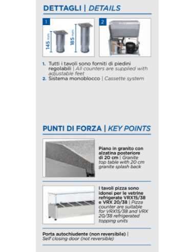 Banco Refrigerato Pizza Cassetti e Porta Piano in Granito - QZ16
