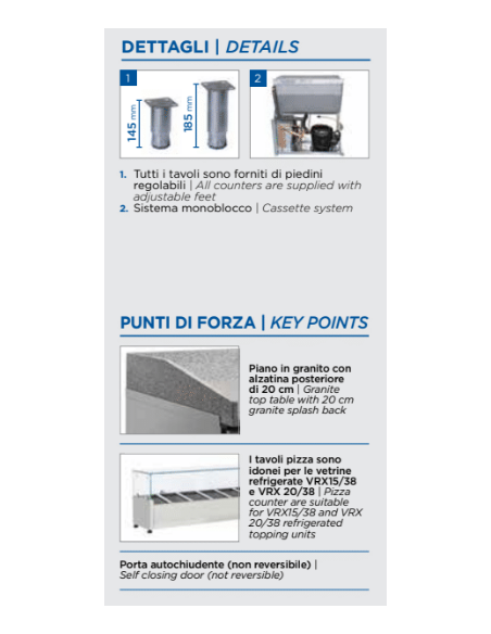 Banco Refrigerato Pizza Cassetti e Porta Piano in Granito - QZ16