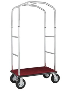 Carrello Portavaligie Hotel in Acciaio Cromato Base Rossa - PV4056R