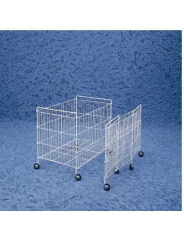 Carrello Porta Biancheria con Sacco in Cotone Color Crema