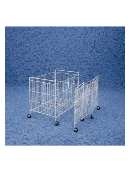 Carrello Porta Biancheria con Sacco in Cotone Color Crema