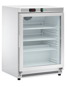 Congelatore Acciaio Verniciato Bianco Porta Vetro 140 Lt - AKM200FG
