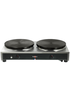 Crepiera Gas Doppia Diametro 40cm 8 Raggi Riscaldamento - GLU40PTD