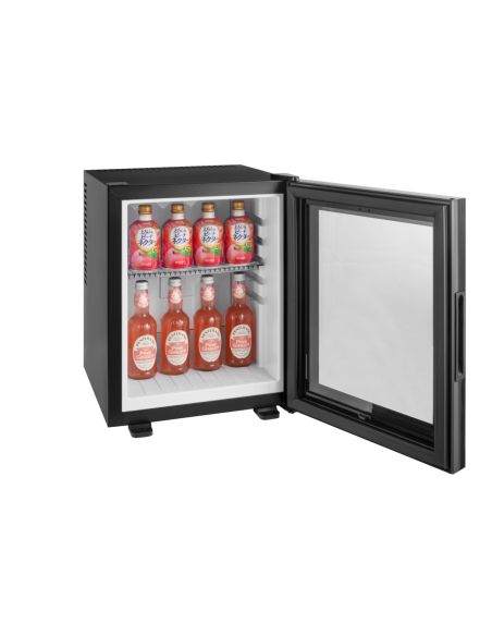 Minibar Nero Sistema Peltier E30VN Porta a Vetro Capacità 30 Lt