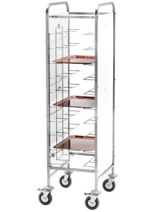 Carrello Portavassoi 10 Vassoi Pannello in Perfex Bianco Mod. CA1455P