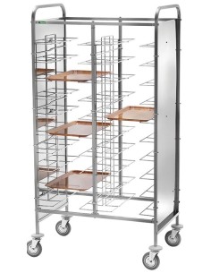 Carrello Portavassoi Universali Pannelli Inox 20 Vassoi - CA1465PI
