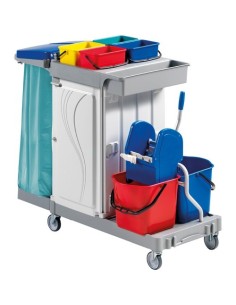 Carrello per Pulizia - 2 Secchi 15 Lt + 4 da 4 Lt - CA1616