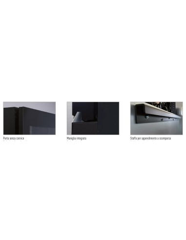 Frigorifero Pensile Bibite Nero 3 Ante Battenti - COLDWALL 300 BLK