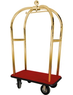 Carrello Portavaligie Acciaio Ottonato Ruote Pneumatiche - PV2021