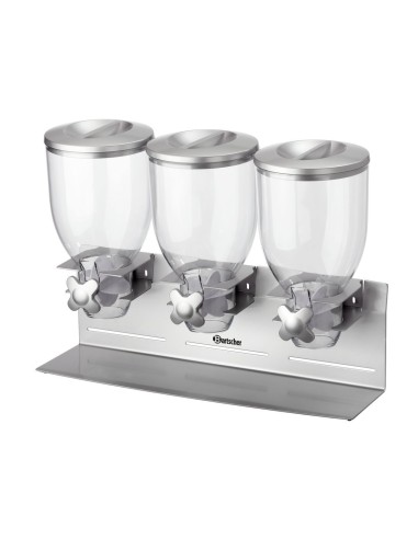 Dispenser per Cereali 3 Contenitori Trasparenti - Cod.500379