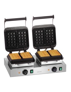 Piastra Waffle Doppia Cialda 16x10 cm Tipo Bruxelles - WM2-WT