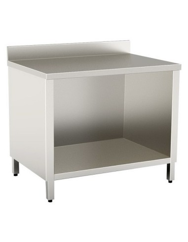 Tavolo Armadiato Inox Aperto Alzatina Dim: 90x60x85/90h - TAGE9/6A