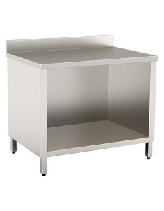 Tavolo Inox Armadiato Aperto - Alzatina - cm 130x60x85/90h - TAGE13/6A