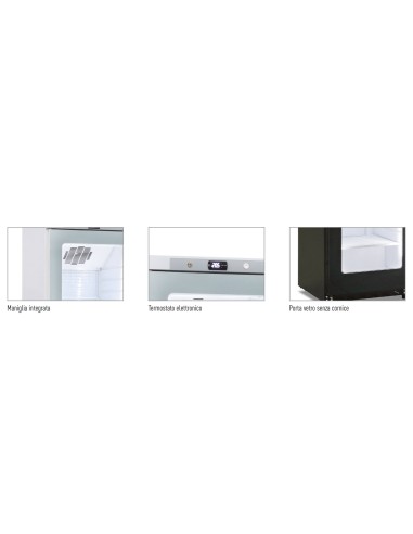 Frigo Vetrina Statico Nero con Agitatore - GN400 G TN BLK