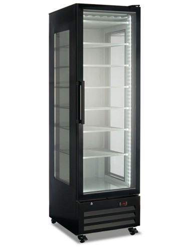 Vetrina Congelatore Statica Gelateria 3 Lati Vetro Nera FR410ST BLK