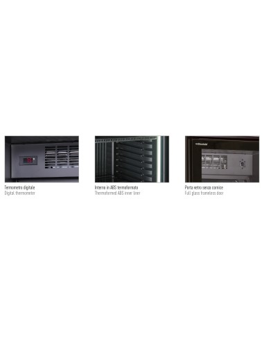Frigo Vetrina Bevande Verticale Nero Capacità 382 Lt - ICOOL401 C BLK