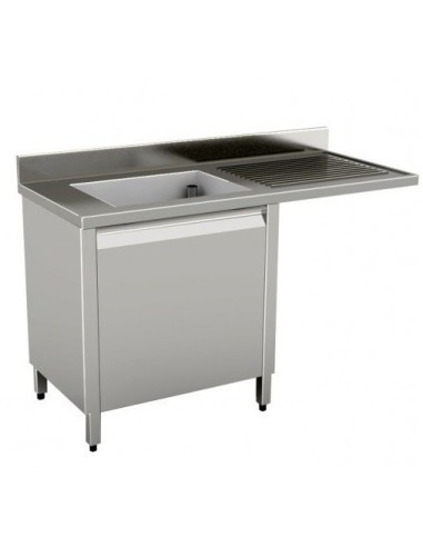 Lavello Inox Armadiato con Vano Lavastoviglie Dimensione 140x70x85h
