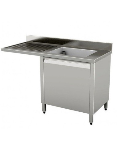 Lavello Inox Armadiato con Vano Lavastoviglie Dimensione 140x70x85h