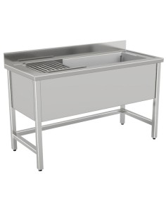 Lavello Inox Lavaggio Pentole a Giorno Dimensione 130x60x85/90h cm