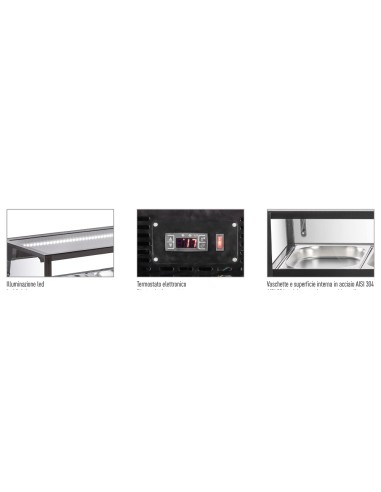 Vetrina Sushi con Vetro Dritto - Capacità 6 GN 1/3 - SUSHI6DGN