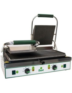Piastra Cottura Inox/Ghisa Doppia - Inferiore Rigata - PE50NR