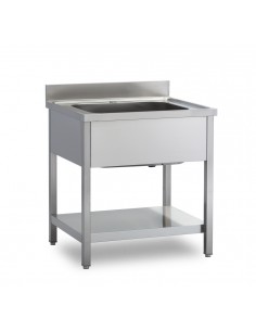 Lavello Inox 1 Vasca Ripiano Inferiore Dimensione 60x60x85h cm