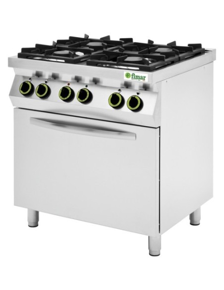 Cucina a Gas con Forno Elettrico GN 1/1 e 4 Fuochi - CC74GFEV