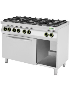 Cucina Inox a Gas 6 Fuochi Forno Elettrico Ventilato GN 1/1 - CC76GFEV