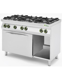 Cucina a Gas 6 Fuochi con Forno + Grill a Gas GN 1/1 - CC76GFG