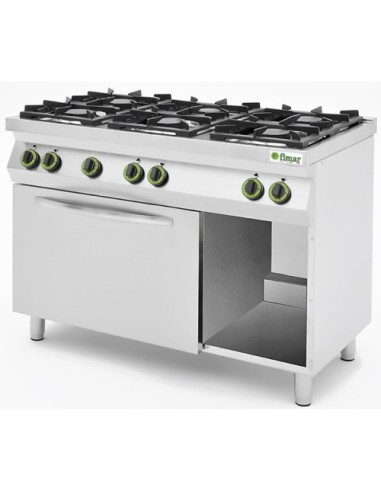 Cucina a Gas 6 Fuochi con Forno + Grill a Gas GN 1/1 - CC76GFG Cucina a Gas 6 Fuochi con Forno + Grill a Gas GN 1/1 - CC76GFG
