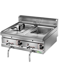 Friggitrice a Gas 2 Vasche Rubinetto Capacità Olio 2x10 Lt - SF10DM