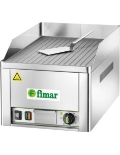 Fry Top Elettrico da Banco Piano Acciaio Sabbiato Rigato - FRY1R