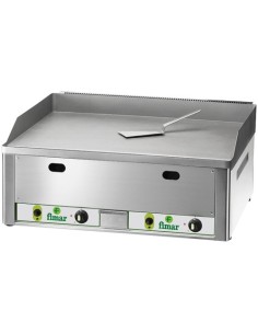 Fry Top a Gas con Piastra Liscia Acciaio Sabbiato - FRY2LM