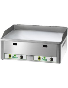 Fry Top a Gas Piano Liscio Acciaio Cromato Piastra 65x48 cm FRY2LMC