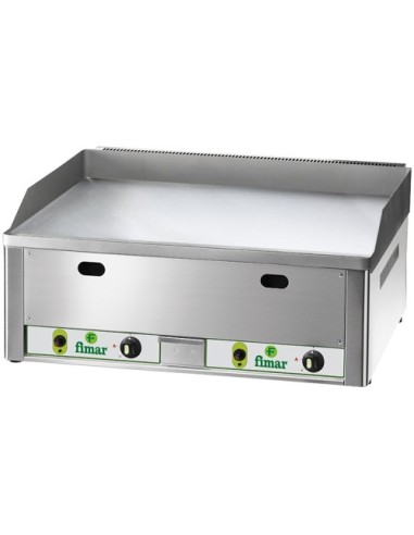 Fry Top a Gas Piano Liscio Acciaio Cromato Piastra 65x48 cm FRY2LMC
