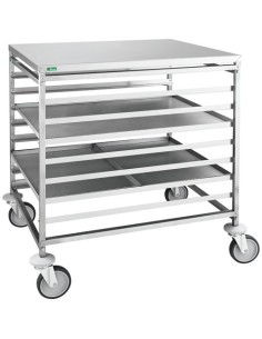 Carrello Portateglie Pasticceria Inox Capacità 8/16 Teglie - CA1493