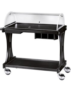 Carrello Servizio Legno Carbon con Cupola e Portaposate - CL2255CA