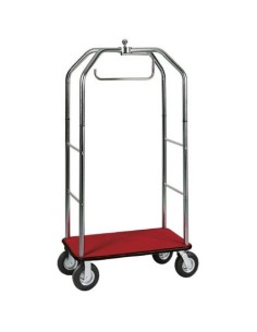Carrello Portavaligie Portabiti Acciaio Cromato Base Rossa- PV4064R