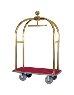 Carrello Portavaligie e Portabiti Acciaio Ottonato - PV2001