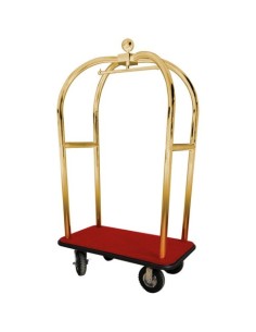 Carrello Portavaligie Acciaio Ottonato Ruote Pneumatiche - PV2021