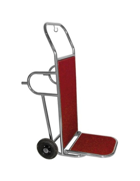 Carrello Portavaligie Pieghevole Acciaio Inox Base Rossa - PV2002I