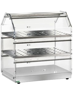 Vetrina Neutra da Banco Inox 3 Piani cm 50x35x50h - VBN4753