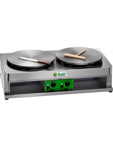 Crepiera a Gas Diametro Crepes 400 mm - 2 Bruciatori - CR400G2