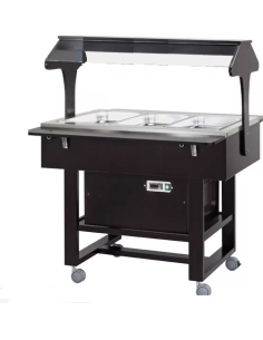 Carrello di Servizio in Legno Refrigerato Colore Grigio 3xGN1/1