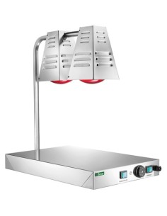 Piano Caldo Inox 2 Lampade Riscaldanti Infrarossi Alimenti - PCI4717