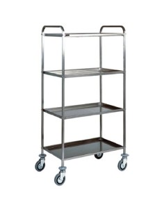Carrello di Servizio Inox 4 Ripiani Dimensione 80x50 cm - CA1380