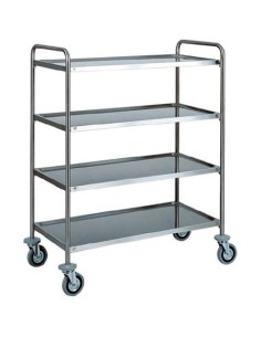 Carrello di Servizio Inox 4 Ripiani Dimensione 100x50 cm - CA1425