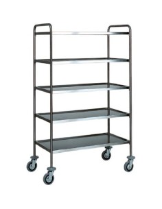 Carrello di Servizio Inox 5 Piani Dimensione Ripiano 80x50 cm - CA1426